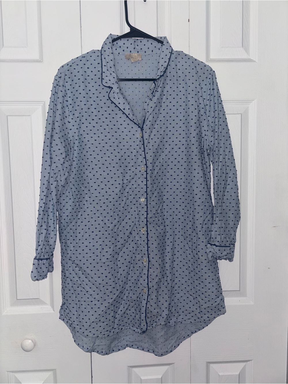 Love by GAP Classic Light Blue Polka-Dot Longline Pajama Shirt